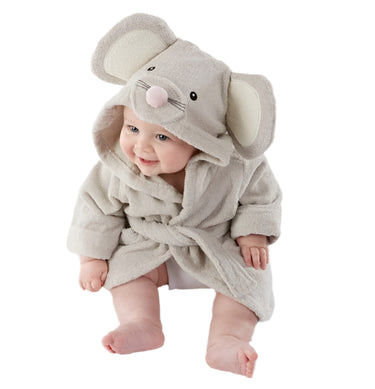 AnimalHug | Cálido y acogedor - Suave bata de baño para bebé de algodón con animales